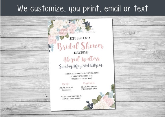 Bridal Shower Invitation Printable | Floral Bridal Shower Invitaiton | Spring Bridal Shower Invitation | Summer Bridal Shower Invitation Il_570xn