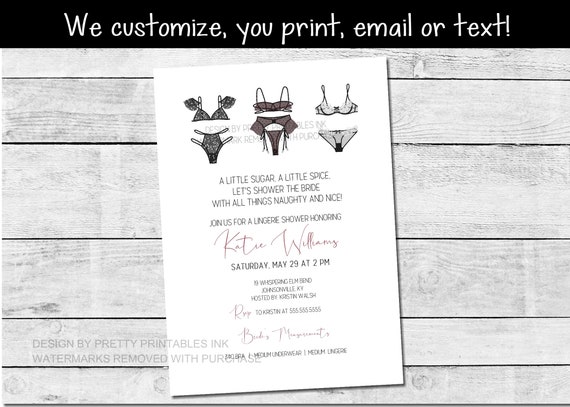 Lingerie Shower Invitation Printable | Lingerie Party Invitation ...