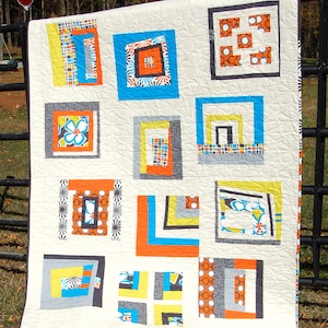 PDF Version Only Improv Log Cabin Quilt