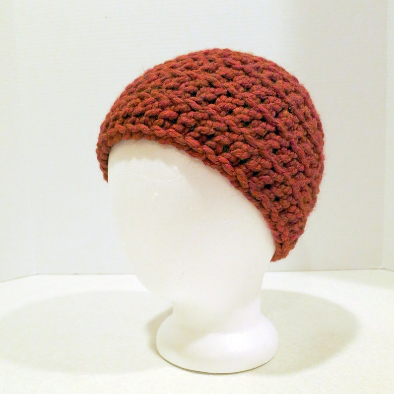 Crochet Hat Pattern Unisex Chunky Back Loop Beanie