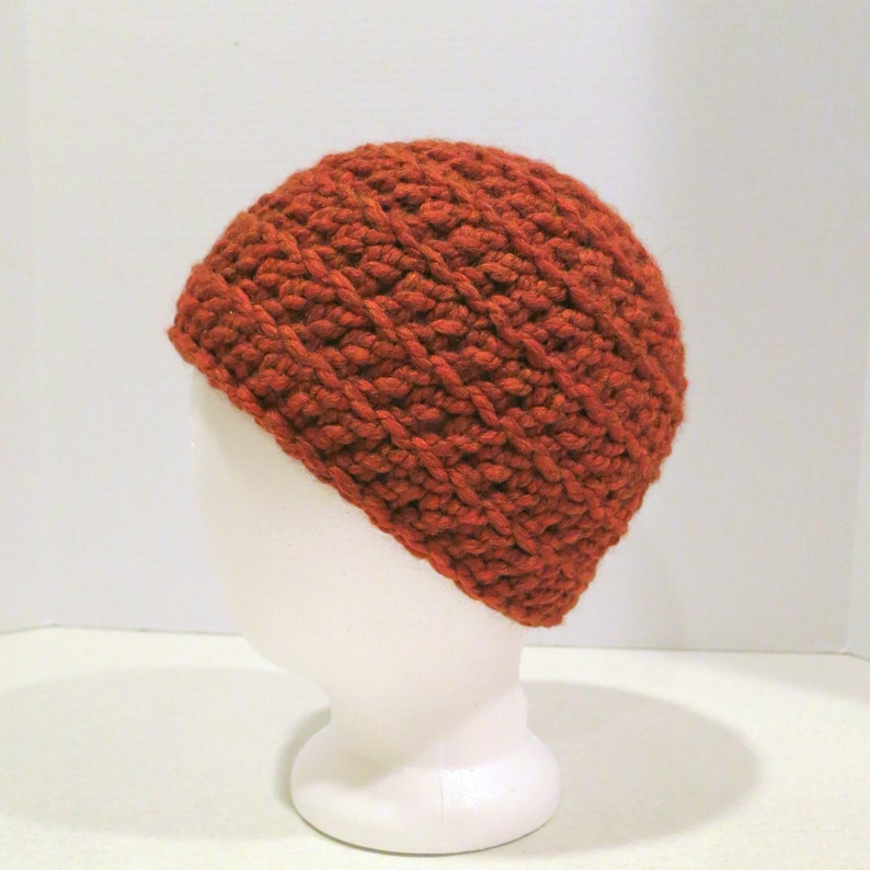 Crochet Hat Pattern Unisex Chunky Back Loop Beanie