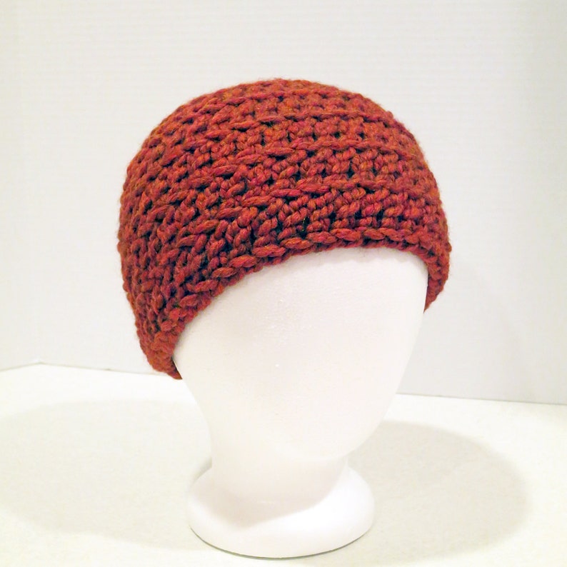 Crochet Hat Pattern Unisex Chunky Back Loop Beanie