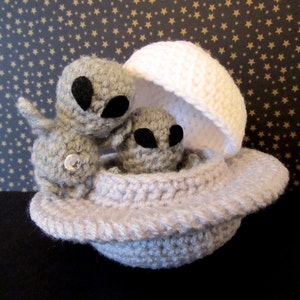 Patron au crochet : Amigurumi UFO, Grayboy & Spacecraft