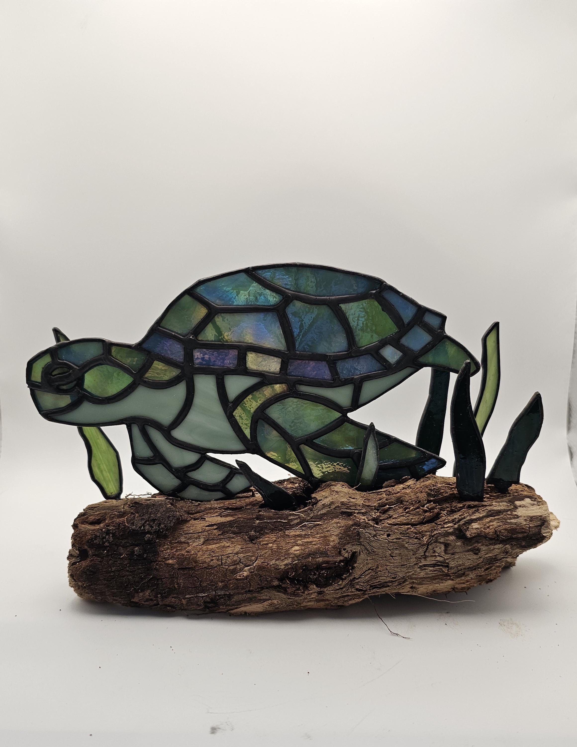 Handcrafted Sea Turtle Suncatcher Pattern | Stained Glass Design | Bird ...