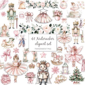 41 Nutcracker Clipart, Cute Nutcracker png, Printable Watercolour Clipart, Transparent PNGs, Digital download, Paper craft, Junk journals