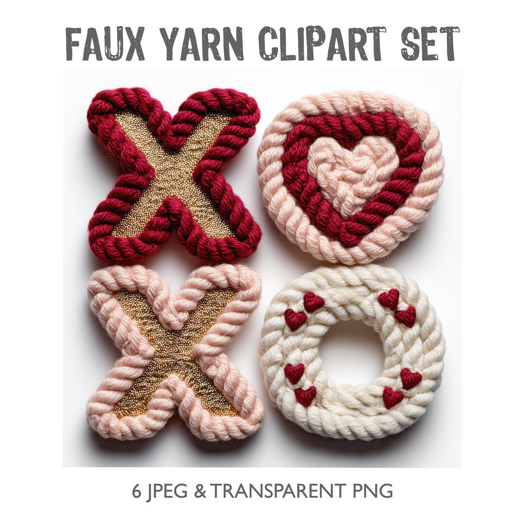 Faux Yarn XOXO, Valentine Sublimation Png, Chunky Yarn XOXO, Digital ...