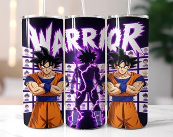 Anime Krieger Dragon Z Tumbler Wrap, Krieger Super Mode PNG Wrap, Anime Tumbler Wrap, 20 Unzen Skinny Tumbler Wrap, Sublimationsdesign,
