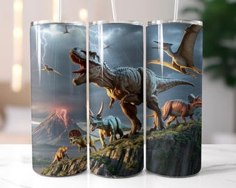 Jurassic Dinosaurier Tumbler Wrap, T-Rex Dino Wrap Sublimation PNG, Jurassic Dino Tumbler Wrap, 20 Unzen dünner Tumbler Wrap, Sublimationsdesign,
