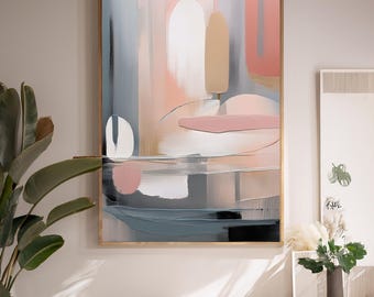 Neutral Abstract Wall Art | Scandinavian Minimalist Decor (Digital Download)