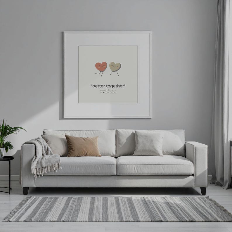 Personalized Anniversary Art Print | Better Together Couple Gift ...