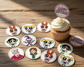 Powerpuff Girls Cupcake Toppers | Birthday Party Decorations (Digital Download)