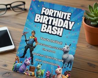 Fort Birthday Bash Invitation | Kids Gaming Party (Instant Download)