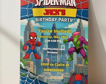 Spider-Man Birthday Invitation | Editable Canva Template | Superhero Party Printable
