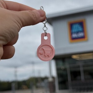 Shopping Cart Coin Keychain - Quarter Size, PLA Bioplastic image 3