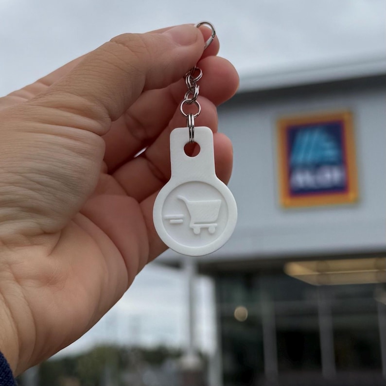 Shopping Cart Coin Keychain - Quarter Size, PLA Bioplastic image 2