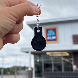 Shopping Cart Coin Keychain - Quarter Size, PLA Bioplastic image 6