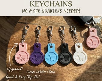 Shopping Cart Coin Keychain - Quarter Size, PLA Bioplastic