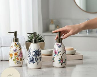 Floral Keramik Seifenspender - Bad Pump mit mehreren Designs