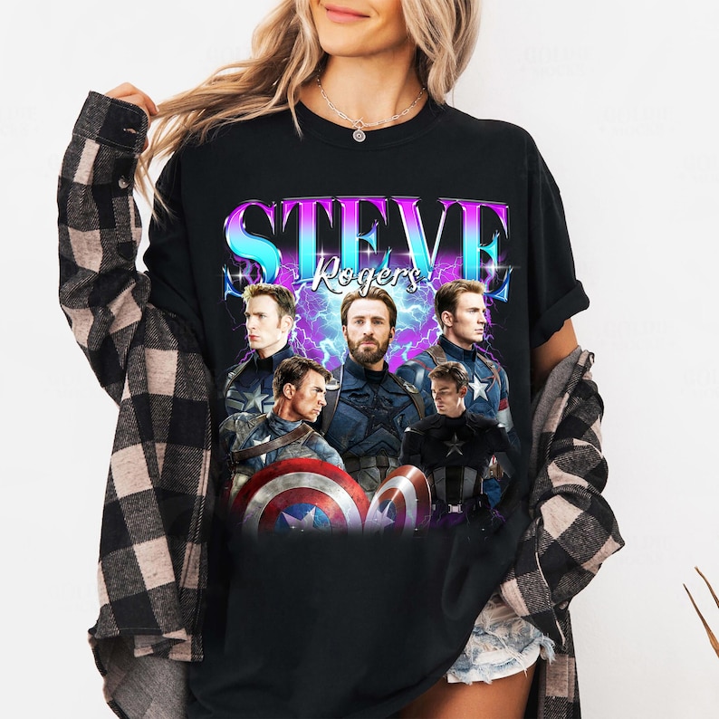 Comfort Colors® Avengers Doomsday Steve Rogers shirt, Captain america Tee, Chris Evans Electric Blue-Purple
