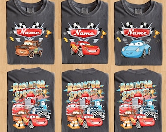 Comfort Colors® Custom Disney Cars Shirt, Pixar Lightning McQueen, Disneyland Family Trip, Tow Mater