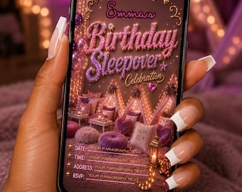 Editable Gamer Birthday Invitation | Blue Neon Gaming Party (Digital Download)