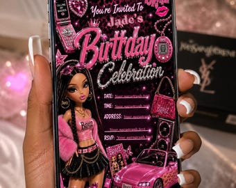 Bratz Birthday Invitation Template | Pink Y2K Party Invite (Digital Download)
