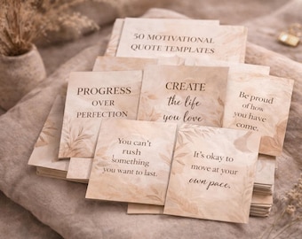 50 Editable Instagram Quote Templates | Neutral Social Media Content (Digital Download)