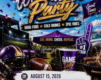 Tailgate Party Invitation, Editable Canva Template (Digital Download)