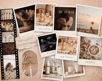 Editable Luxury Neutral Instagram Templates | 50 Editable Canva Content Kit (Digital Download)