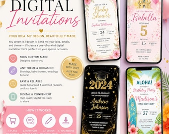 Custom Digital Invitation | Birthday, Baby Shower, Wedding Party Invite (Digital Download)