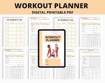 Workout Planner Printable | Fitness Tracker | Exercise Log | Gym Schedule | Weekly Workout Plan | Training Journal | Instant Download