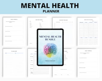 Mental Health Planner Printable | Daily Mood Tracker, Anxiety Journal, Self Care Planner, Instant Download PDF