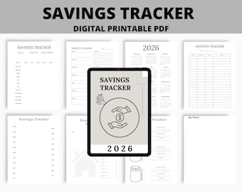 Savings Tracker, Personal Finance Planner, Money Management Printable, Budget Tracker, Financial Goal Organizer