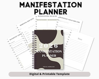 Manifestation Plan, Law of Attraction Journal, Daily Gratitude Planner, Mindset Workbook, Instant Digital Download