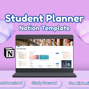 Notion Student Planner, Student Planner Templates, Notion Life Planner, Academic Planner, Task Tracker, College Planner, Digital Planner