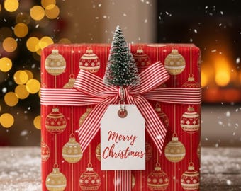 Minimalist Christmas Gift Tags, Printable Holiday Labels (Digital Download)