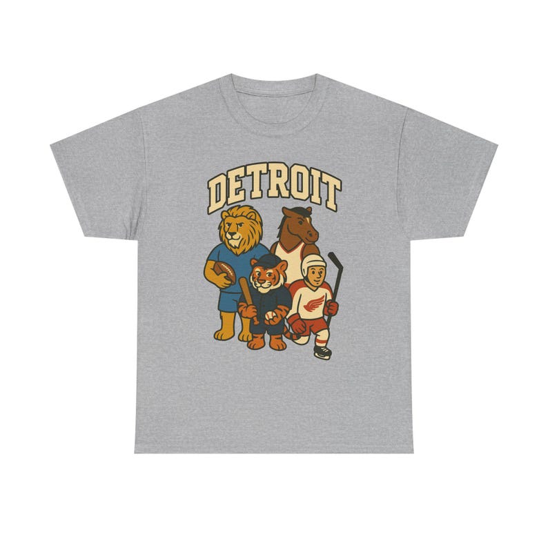 Vintage Detroit Sports Graphic Tee Retro City Pride Shirt Classic Athletic Mascot Design Unisex Streetwear Gift image 4