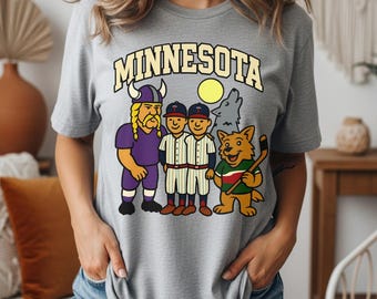 Minnesota Sport T-Shirt Retro Minnesota Team Mashup T-Shirt Vintage Twin Städte Fan Shirt Minnesota Geschenk für Ihn Sie