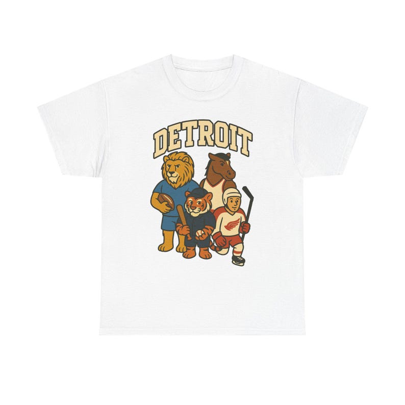 Vintage Detroit Sports Graphic Tee Retro City Pride Shirt Classic Athletic Mascot Design Unisex Streetwear Gift image 3