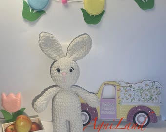 Handmade Crochet Plush Bunny, Nursery Decor, Baby Gift
