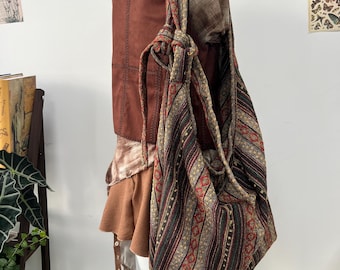 Fri frakt Vintage Boho Geometrisk Randig Axelväska