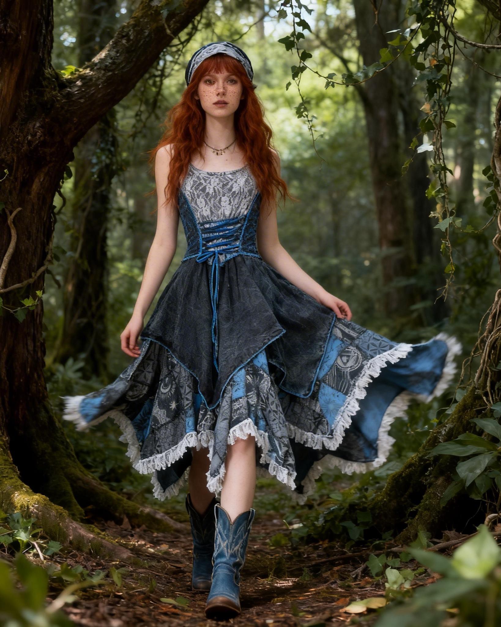 chinese dress ladies Historically Inspired Sheer Smocked Chemise Dress in White Floral Cotton S main image 1