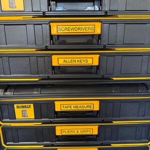 Compatible with DeWalt ToughSystem 2.0 Name Plate | Custom Toolbox Label | 3D Printed Drawer Tag | Personalised Insert