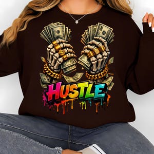 Hustle Design Hands with Money Png, Sublimation Png, Instant PNG Download, Urban Streetwear, Urban Hustle Png, Hustle Design
