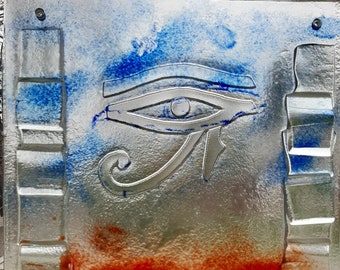 Glasbild das allwissende oder allsehende Auge, Auge Gottes, Auge des Horus, ein krafvolles Symbol