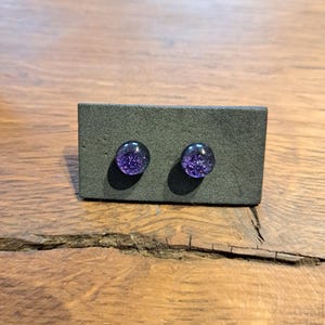 Glasohrstecker in Fusing Technik viele verschiedene Farben Purple