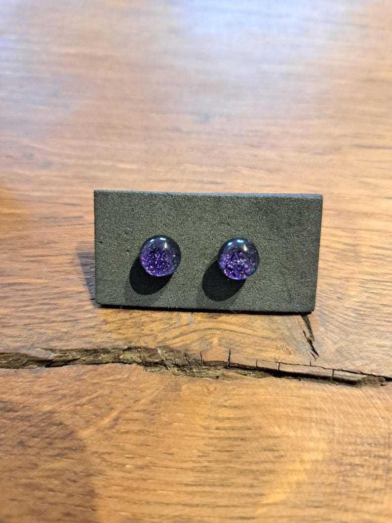 Glasohrstecker in Fusing Technik viele verschiedene Farben Purple
