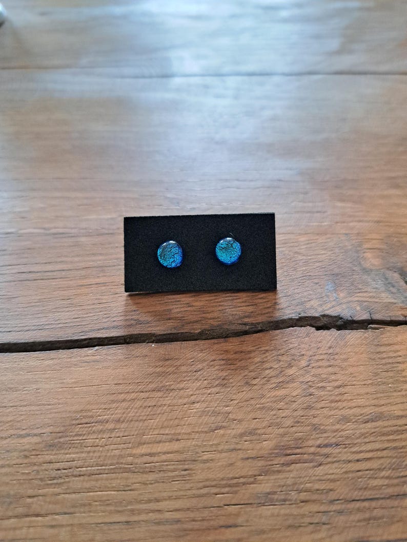 Glasohrstecker in Fusing Technik Blue