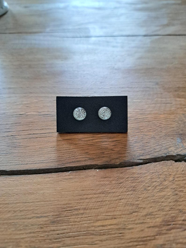 Glasohrstecker in Fusing Technik Silver