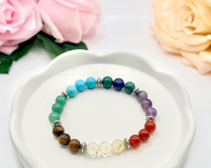7-Chakra Gemstone Bracelet: Healing Crystals for Energy Balance